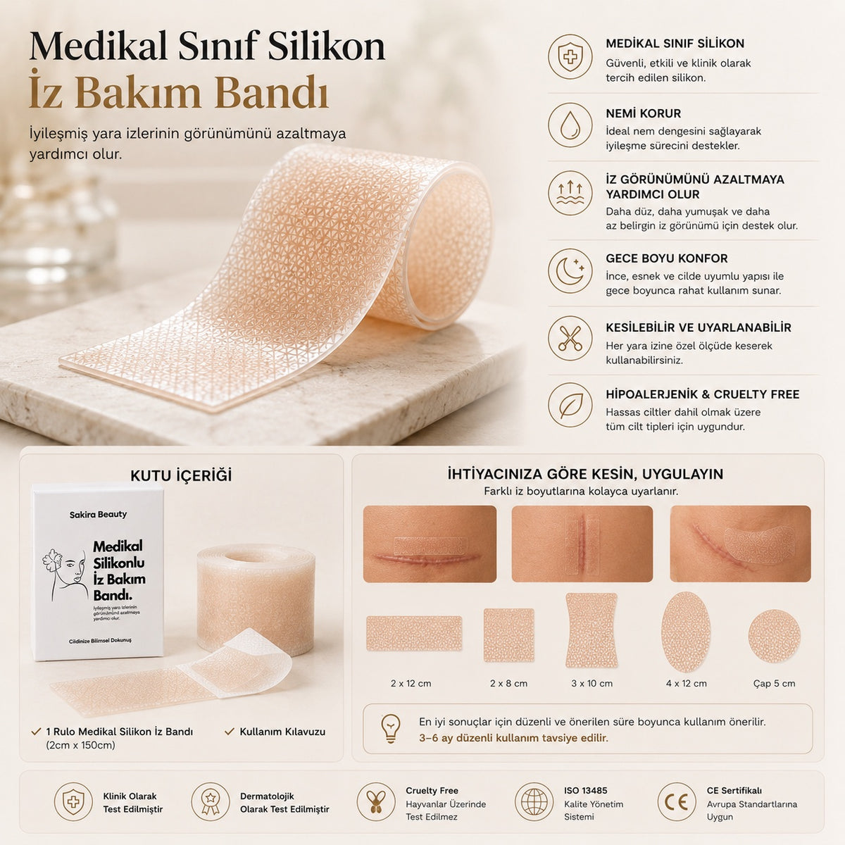 Sakira | Medikal Silikon İz Bakım Bandı